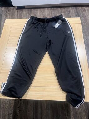 adidas Black Jogger Pants with White Side Stripes